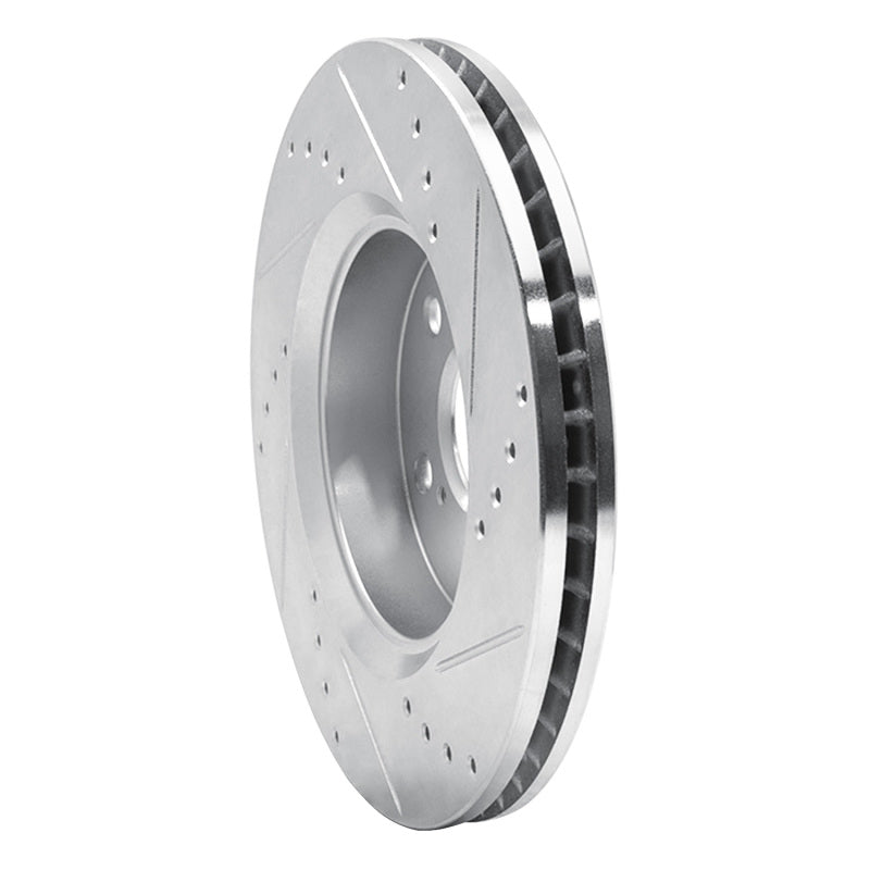 R1 Concepts R1 18-22 Toyota C-HR Front Left Drilled & Slotted Silver Brake Rotor