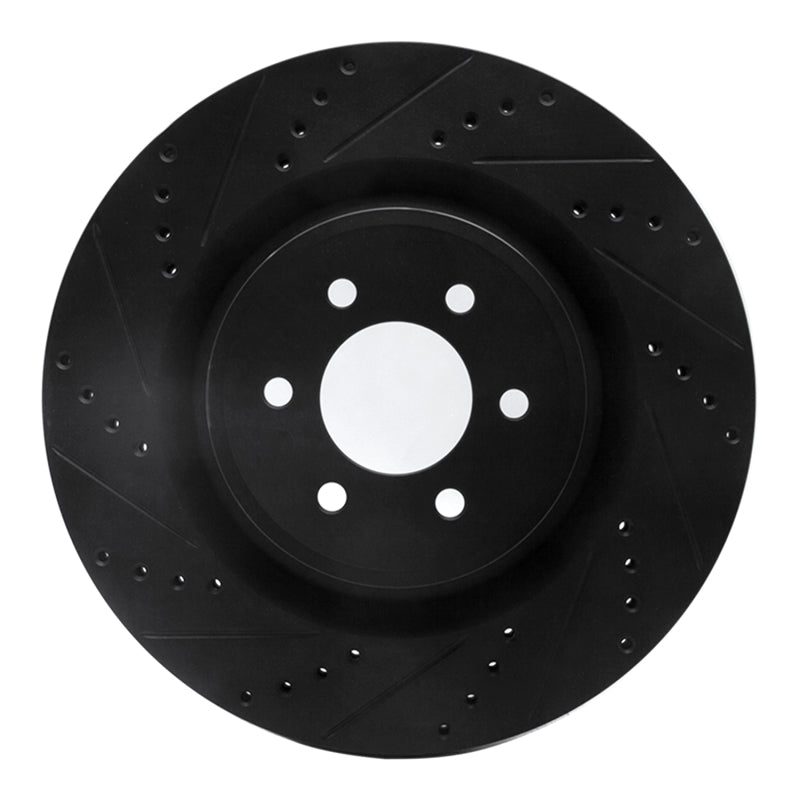 R1 Concepts R1 2003-2017 Dodge Viper Front Left Drilled & Slotted Black Brake Rotor