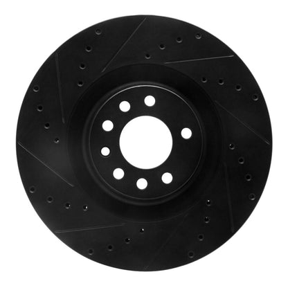 R1 Concepts R1 08-11 Saab 9-3 Front Left Drilled & Slotted Black Brake Rotor