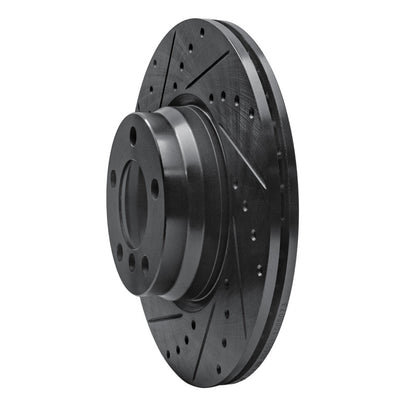 R1 Concepts R1 12-18 BMW 228I Front Left Drilled & Slotted Black Brake Rotor