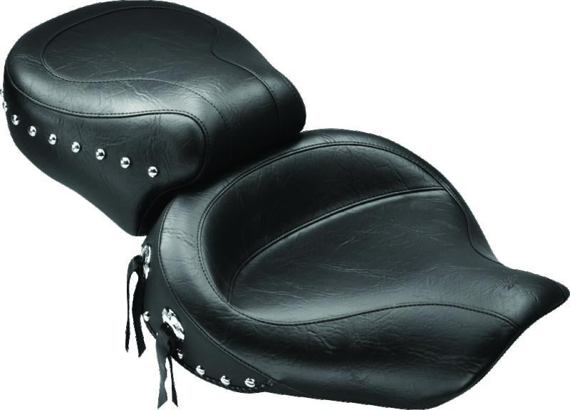 Mustang Motorcycle Mustang 91-05 Harley Dyna Wide Touring 1PC Seat w/Studs - Black