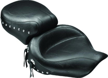 Mustang Motorcycle Mustang 91-05 Harley Dyna Wide Touring 1PC Seat w/Studs - Black