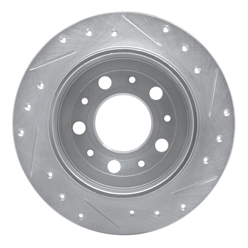 R1 Concepts R1 88-94 Volvo 780 Rear Left Drilled & Slotted Silver Brake Rotor