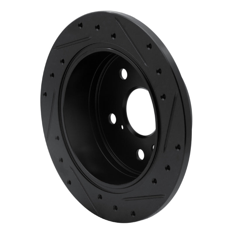 R1 Concepts R1 02-08 Lexus ES300 Rear Left Drilled & Slotted Black Brake Rotor