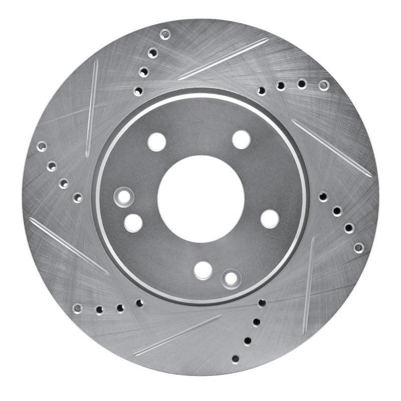 R1 Concepts R1 96-15 Mercedes-Benz C240 Front Left Drilled & Slotted Silver Brake Rotor