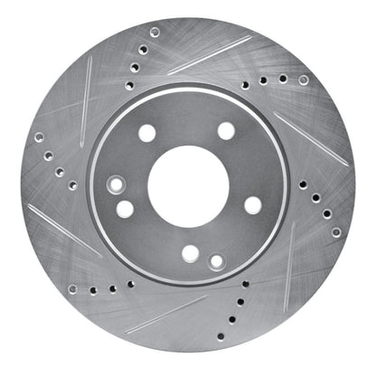 R1 Concepts R1 96-15 Mercedes-Benz C240 Front Left Drilled & Slotted Silver Brake Rotor