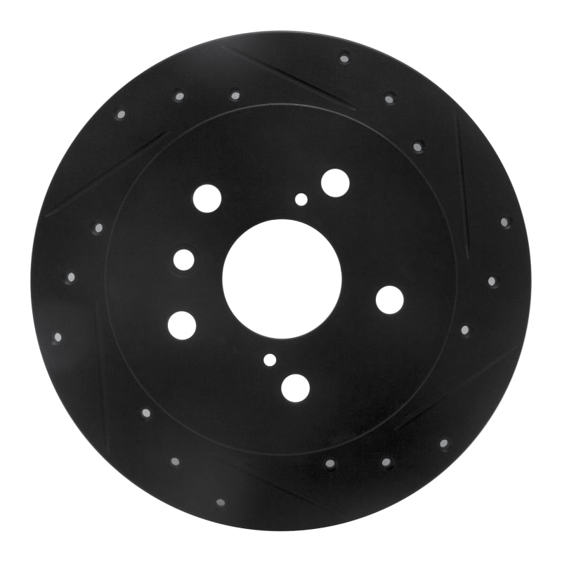 R1 Concepts R1 18-24 Toyota Camry Rear Right Drilled & Slotted Black Brake Rotor