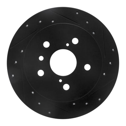 R1 Concepts R1 18-24 Toyota Camry Rear Right Drilled & Slotted Black Brake Rotor