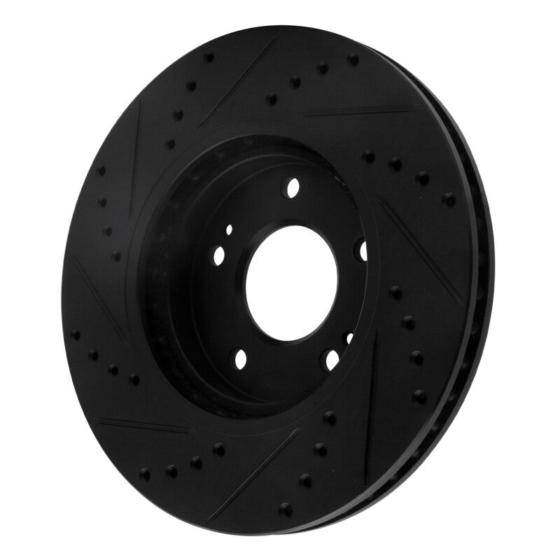 R1 Concepts R1 01-06 Hyundai Santa Fe Front Right Drilled & Slotted Black Brake Rotor