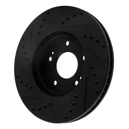 R1 Concepts R1 01-06 Hyundai Santa Fe Front Right Drilled & Slotted Black Brake Rotor