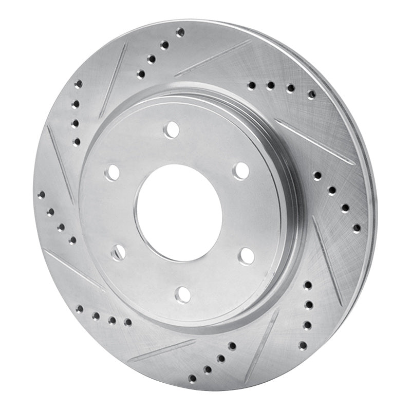 R1 Concepts R1 05-07 Infiniti QX56 Front Left Drilled & Slotted Silver Brake Rotor