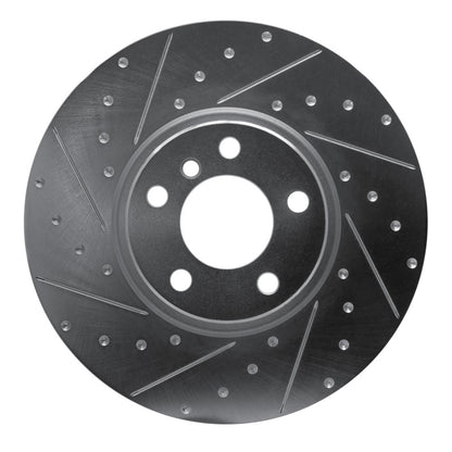 R1 Concepts R1 16-18 BMW X4 Right Front Drilled & Slotted Silver Brake Rotor