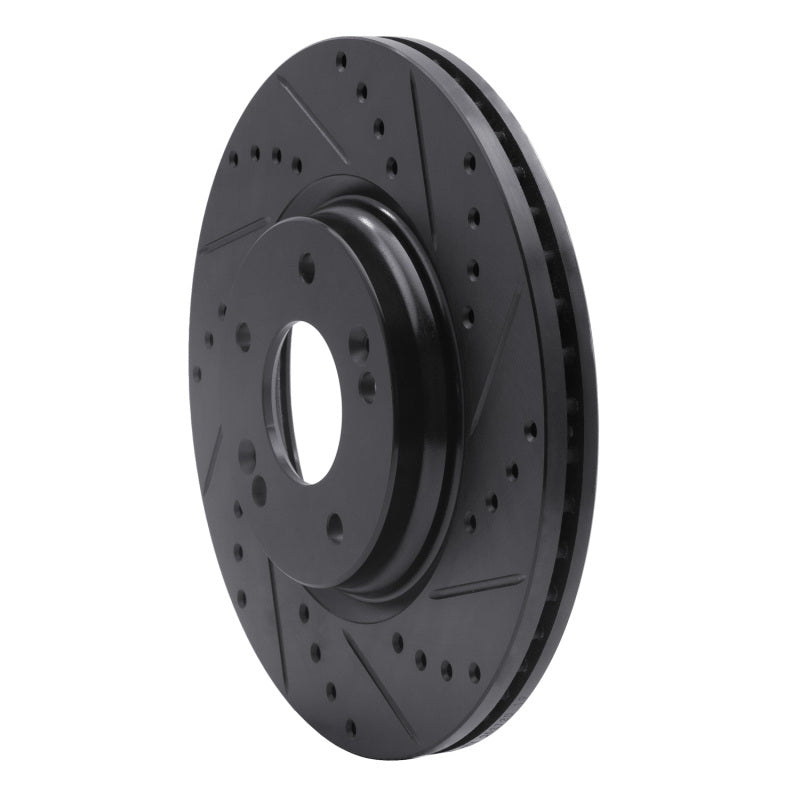 R1 Concepts R1 15-25 Hyundai Kona Front Right Drilled & Slotted Black Brake Rotor