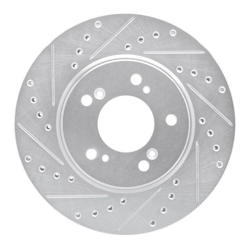 R1 Concepts R1 91-96 Acura NSX Front Left Drilled & Slotted Silver Brake Rotor