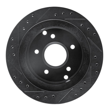 R1 Concepts R1 84-87 Chevrolet Corvette Rear Right Drilled & Slotted Black Brake Rotor