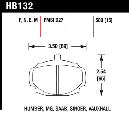 Hawk Performance Hawk 62-81 MG MGB Black Race Front Brake Pads