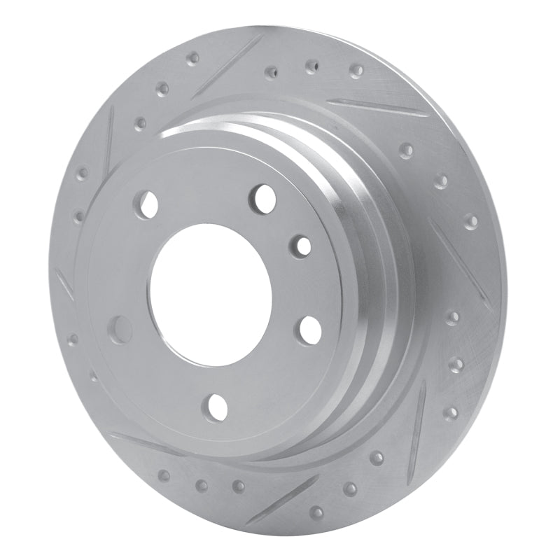 R1 Concepts R1 82-89 BMW 633CSI Rear Left Drilled & Slotted Silver Brake Rotor