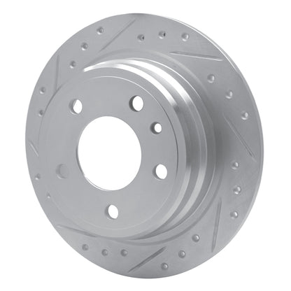 R1 Concepts R1 82-89 BMW 633CSI Rear Left Drilled & Slotted Silver Brake Rotor