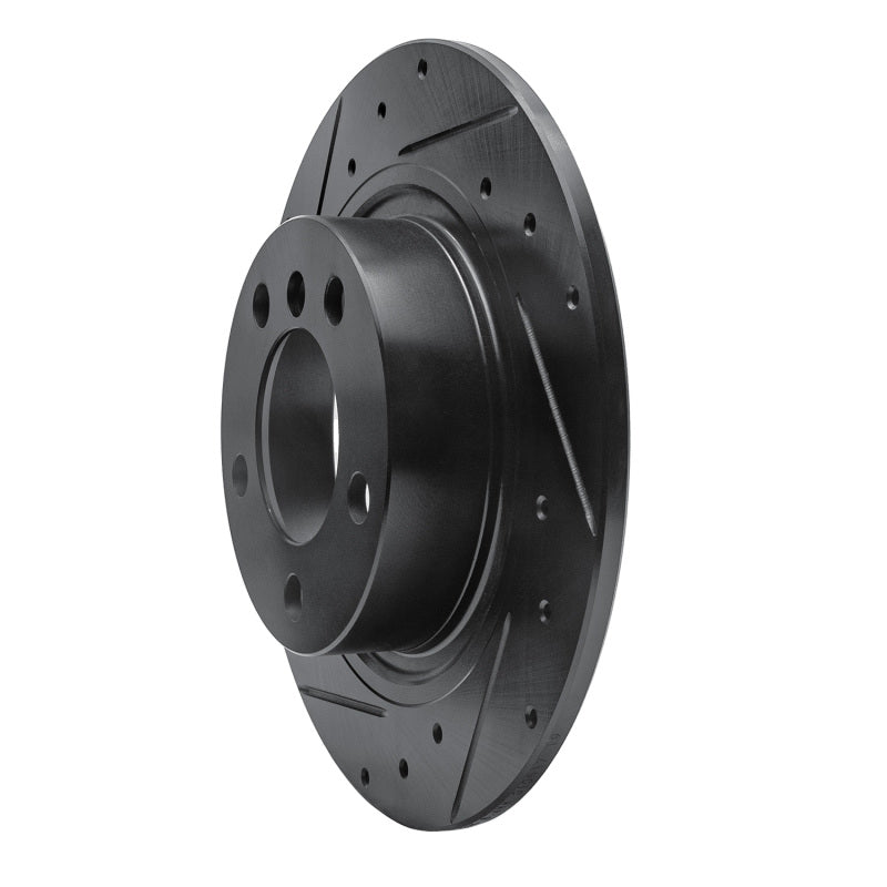R1 Concepts R1 2013-2016 Mini Cooper Paceman Rear Left Drilled & Slotted Black Brake Rotor