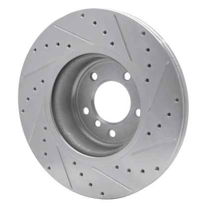 R1 Concepts R1 06-13 BMW 135IS Front Left Drilled & Slotted Silver Brake Rotor
