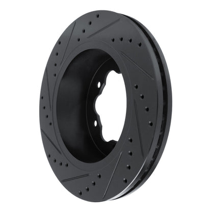 R1 Concepts R1 20-25 Ford Transit-350 HD/DRW Rear Right Drilled & Slotted Black Brake Rotor