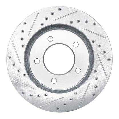 R1 Concepts R1 97-02 Ford Expedition Front Right Drilled & Slotted Silver Brake Rotor