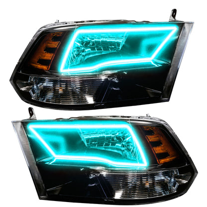 ORACLE Lighting Oracle 09-17 RAM 1500 Quad Pre-Assembled Headlights Blk Housing - w/ Simple Controller