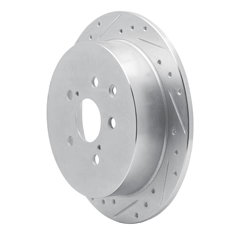 R1 Concepts R1 10-20 Lexus RX450h Rear Left Drilled & Slotted Silver Brake Rotor