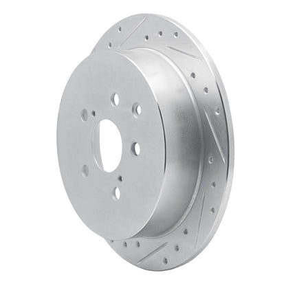 R1 Concepts R1 10-20 Lexus RX450h Rear Left Drilled & Slotted Silver Brake Rotor