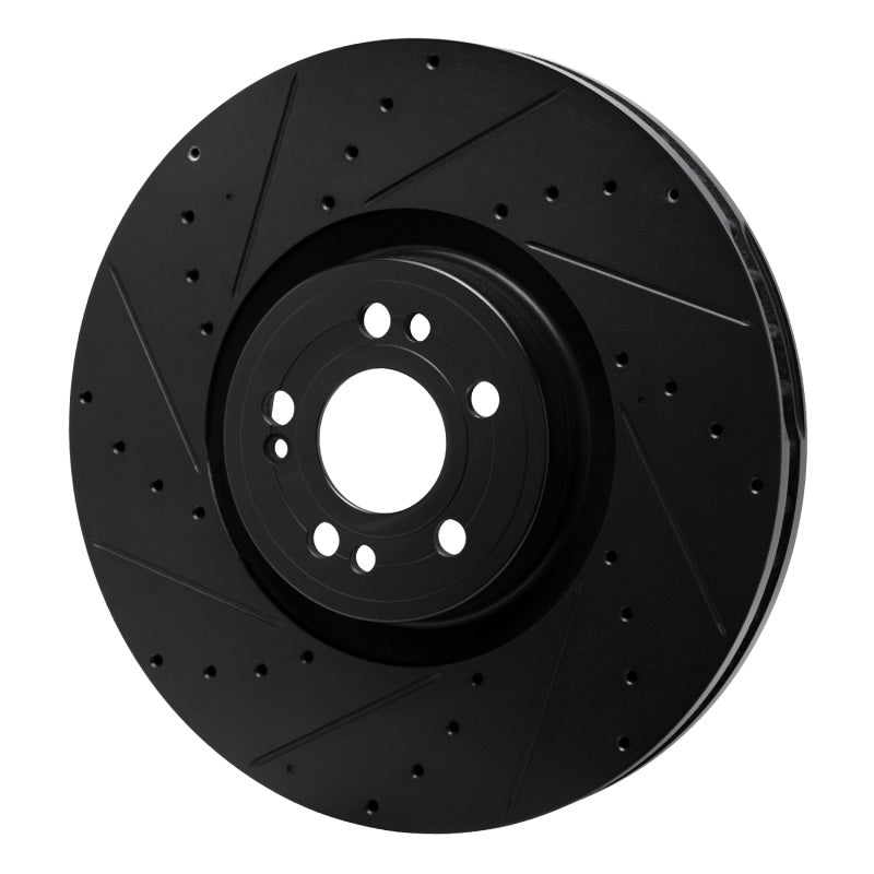 R1 Concepts R1 20-26 Mercedes-Benz GLE450e Front Left Drilled & Slotted Black Brake Rotor