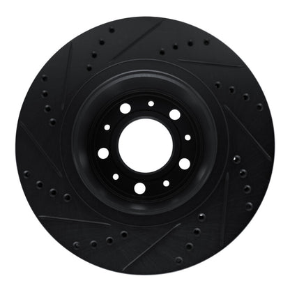 R1 Concepts R1 82-92 Volvo 740 Front Right Drilled & Slotted Black Brake Rotor