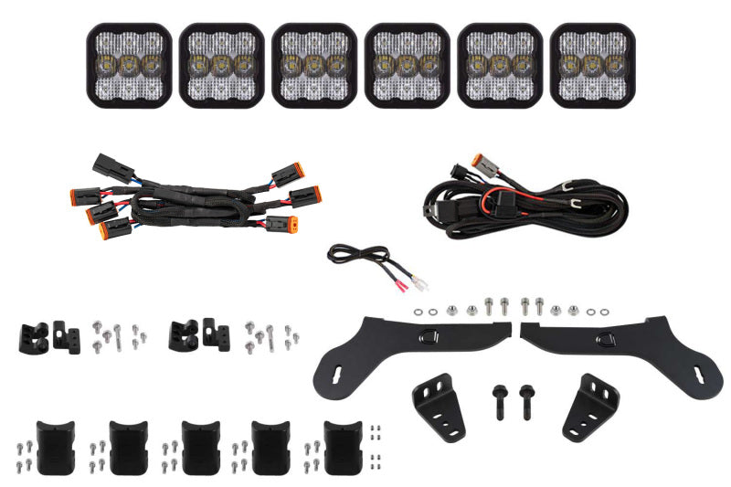 Diode Dynamics 17-20 Ford Raptor SS5 Grille CrossLink Lightbar Kit Sport - White Combo