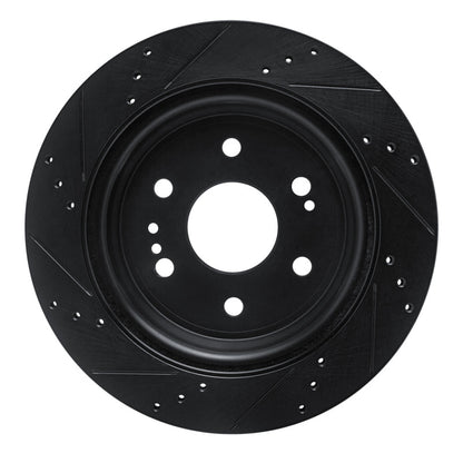 R1 Concepts R1 19-25 Cadillac Escalade ESV Rear Right Drilled & Slotted Black Brake Rotor