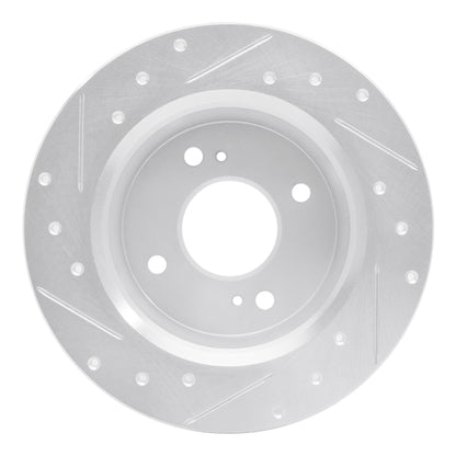 R1 Concepts R1 1979-1981 Nissan Maxima Rear Right Drilled & Slotted Silver Brake Rotor