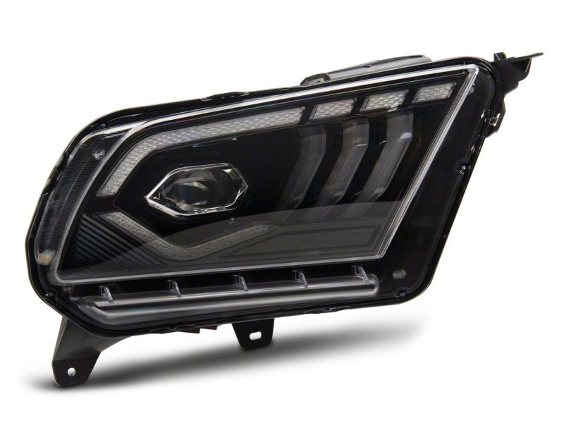Raxiom 10-12 Ford Mustang w/ Factory Halogen LED Projector Headlights- Black Housing (Clear Lens)