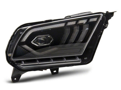 Raxiom 10-12 Ford Mustang w/ Factory Halogen LED Projector Headlights- Black Housing (Clear Lens)