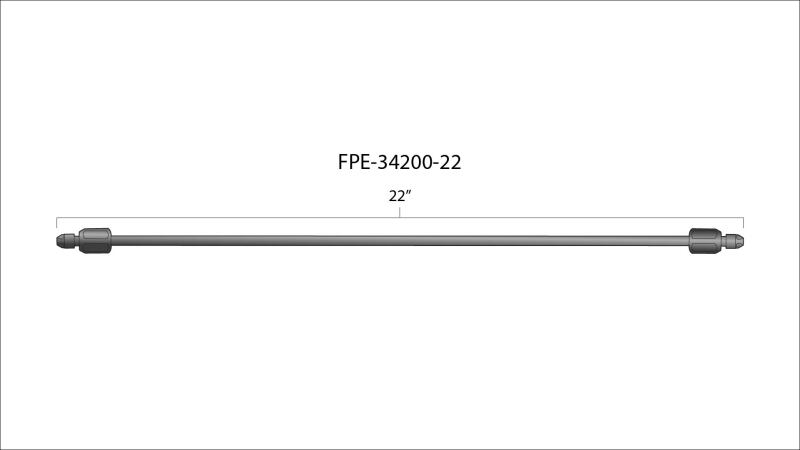 Fleece Performance 22in High Pressure Fuel Line (8mm x 3.5mm Line, M14x1.5 Nuts)