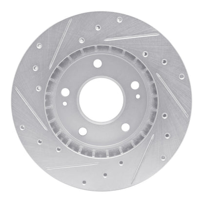 R1 Concepts R1 98-98 Eagle TALON Front Right Drilled & Slotted Silver Brake Rotor