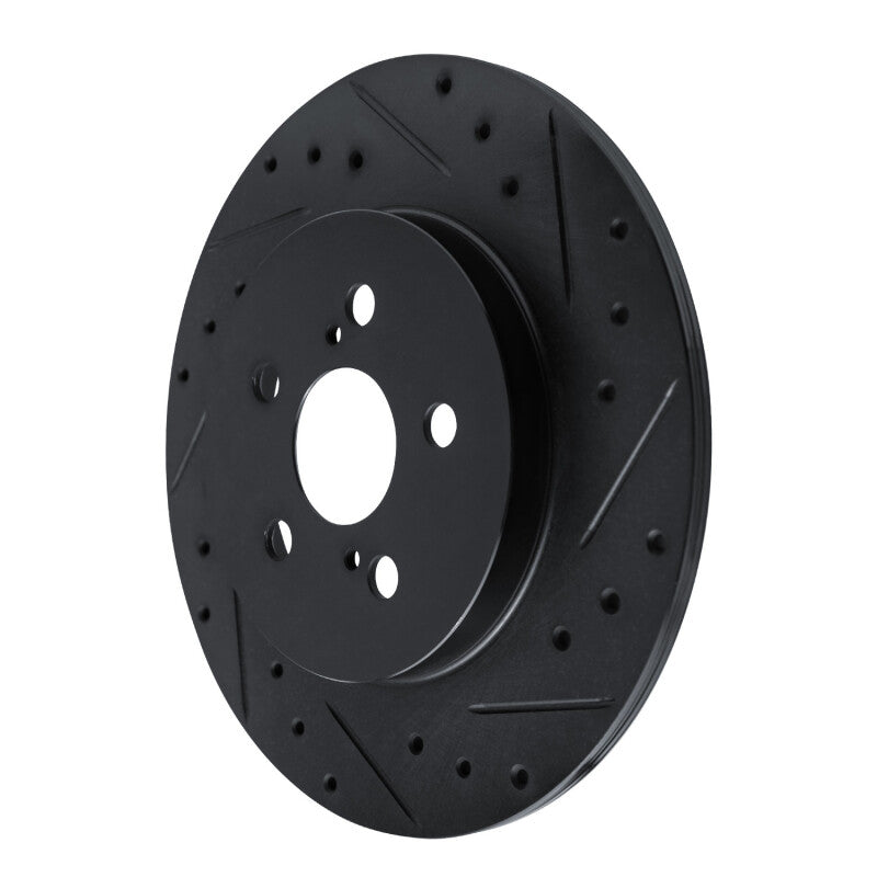 R1 Concepts R1 11-17 Lexus CT200H Rear Right Drilled & Slotted Black Brake Rotor