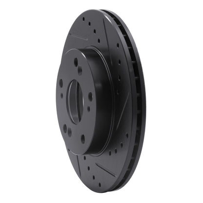 R1 Concepts R1 02-15 Acura RSX Front Right Drilled & Slotted Black Brake Rotor
