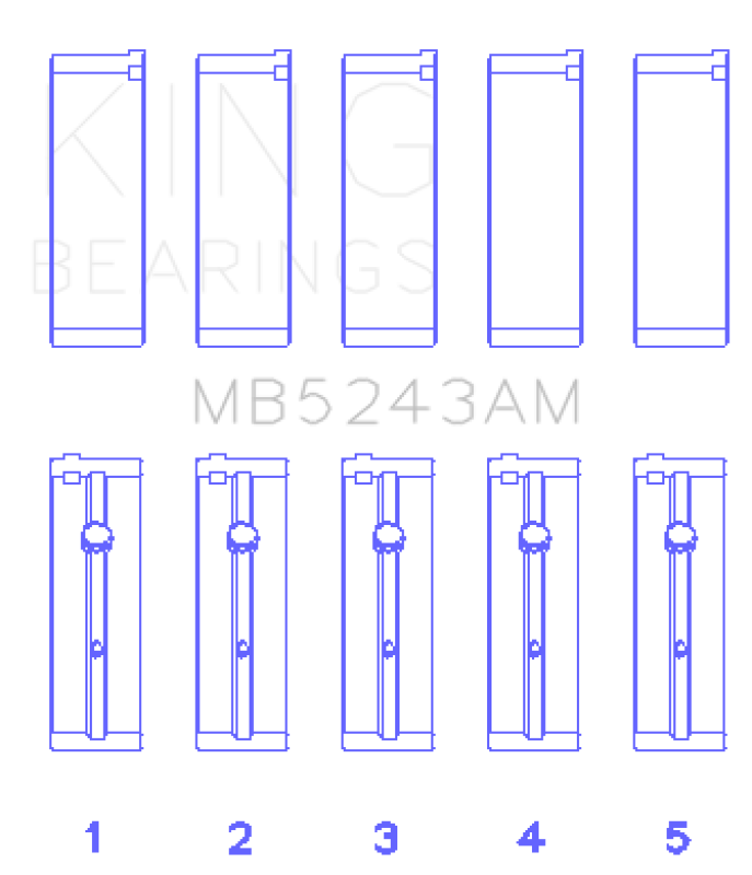 King Engine Bearings Nissan SR20DE (Size STD) Performance Main Bearing Set