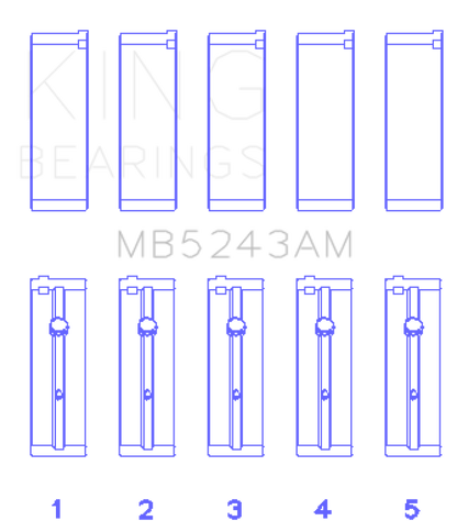 King Engine Bearings Nissan SR20DE (Size STD) Performance Main Bearing Set