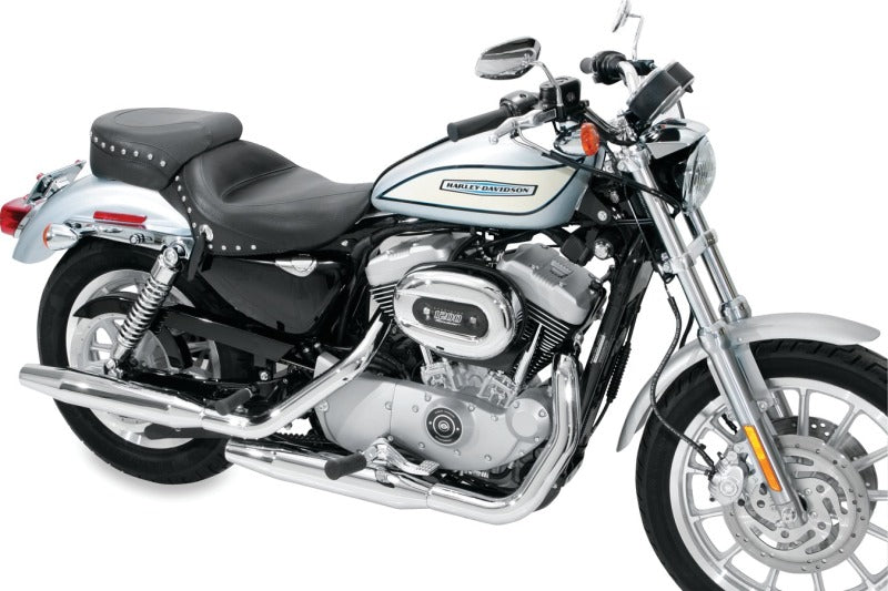 Mustang Motorcycle Mustang 04-21 Harley Sportster 3.3 Gallon Wide Touring Solo Seat w/Studs - Black