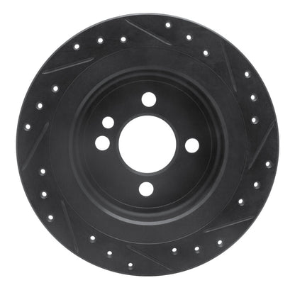 R1 Concepts R1 09-14 Mini Cooper (Excl Clubman) Rear Left Drilled & Slotted Black Brake Rotor
