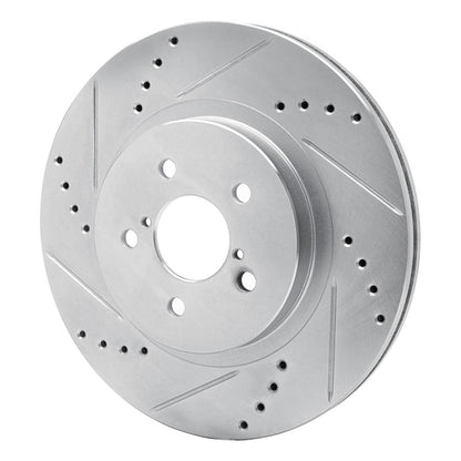 R1 Concepts R1 17-23 Subaru Impreza Front Left Drilled & Slotted Silver Brake Rotor