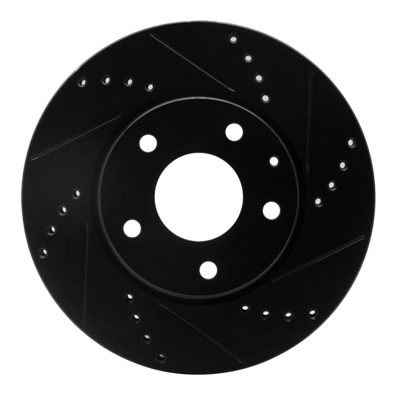 R1 Concepts R1 14-24 Mazda CX-3 Front Right Drilled & Slotted Black Brake Rotor