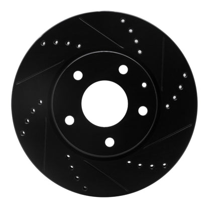 R1 Concepts R1 14-24 Mazda CX-3 Front Right Drilled & Slotted Black Brake Rotor