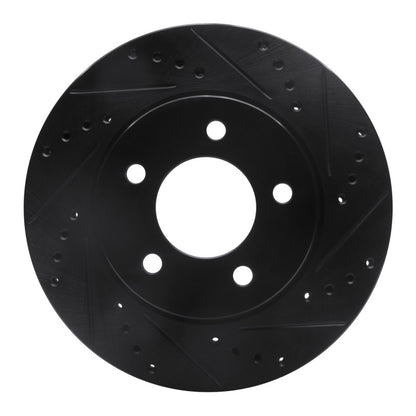 R1 Concepts R1 98-00 Chrysler LHS Front Right Drilled & Slotted Black Brake Rotor