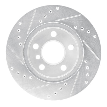 R1 Concepts R1 14-21 BMW i3 Front Right Drilled & Slotted Silver Brake Rotor