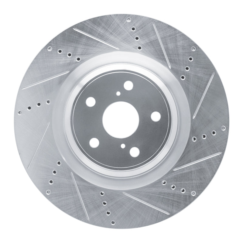 R1 Concepts R1 10-17 Lexus LS460 Right Front Drilled & Slotted Silver Brake Rotor